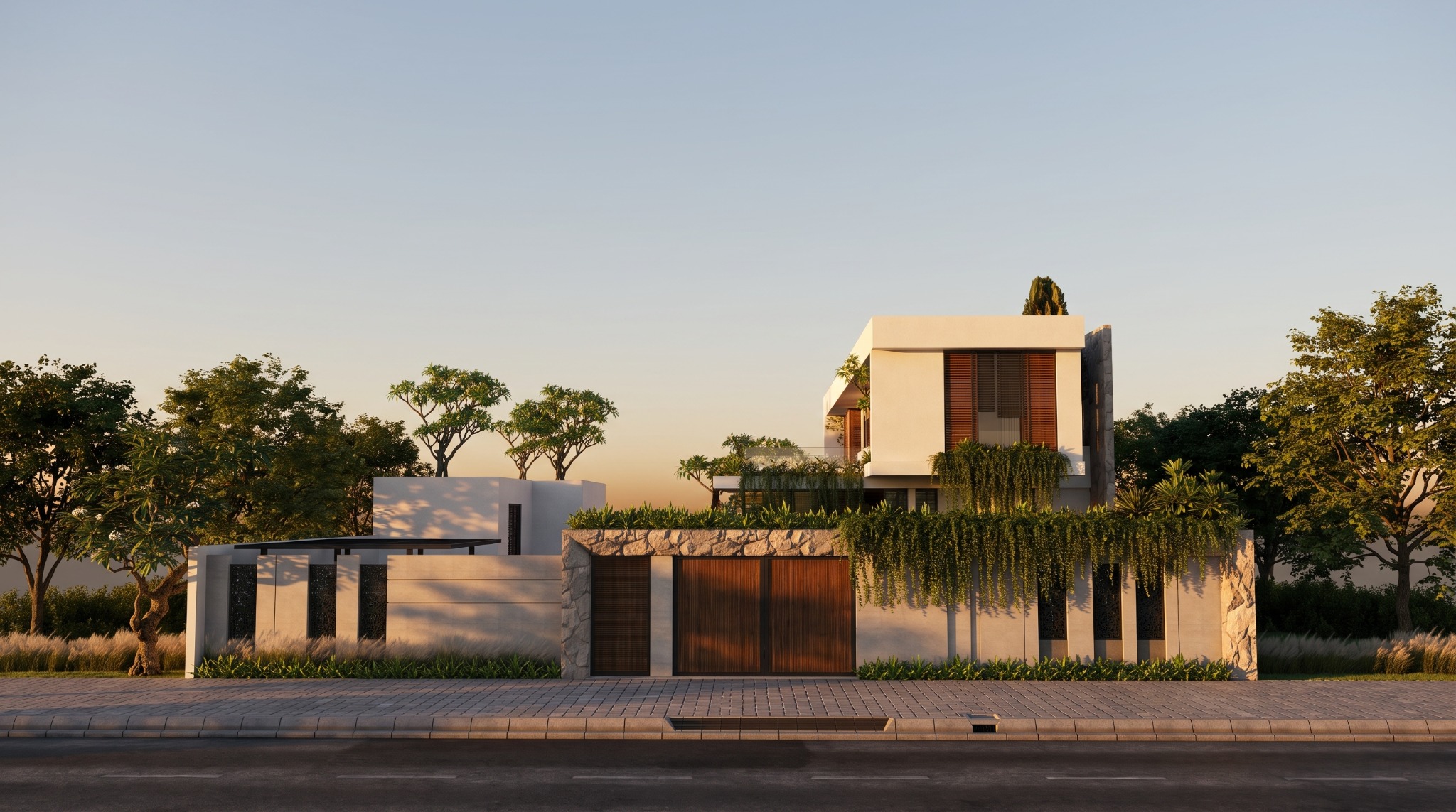 Fachada Minimalista — Vista frontal da fachada